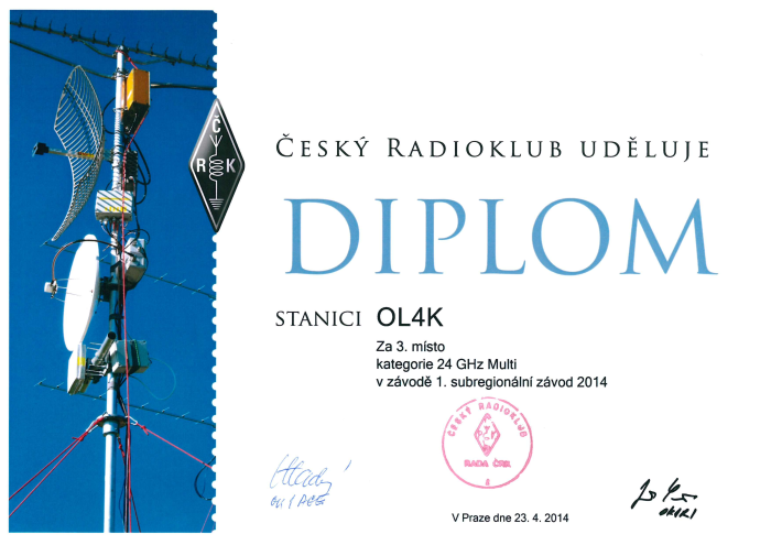 OL4K 1. Subregionál 2014 24 GHz